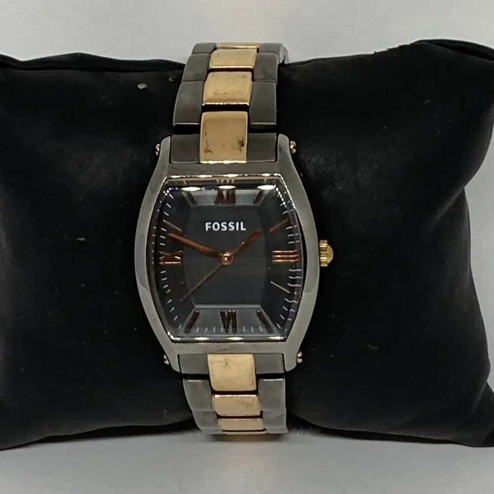 Fossil ES3059 Women's Stainless Steel Analog Black Dial Quartz Wrist Watch JK852